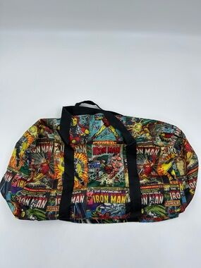 Iron Man Marvel Comic Print Men’s Duffle Bag - Black Strap NWOT